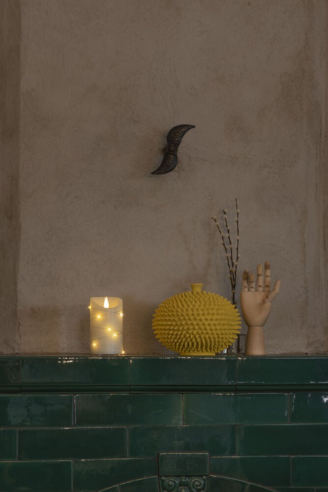 Vaxljus 7,5x13,5cm LED gr.vitt