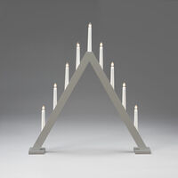 Elljusstake 9 ljus trä grå