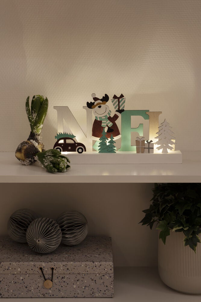LED Holzsilhouette Noel, B/O