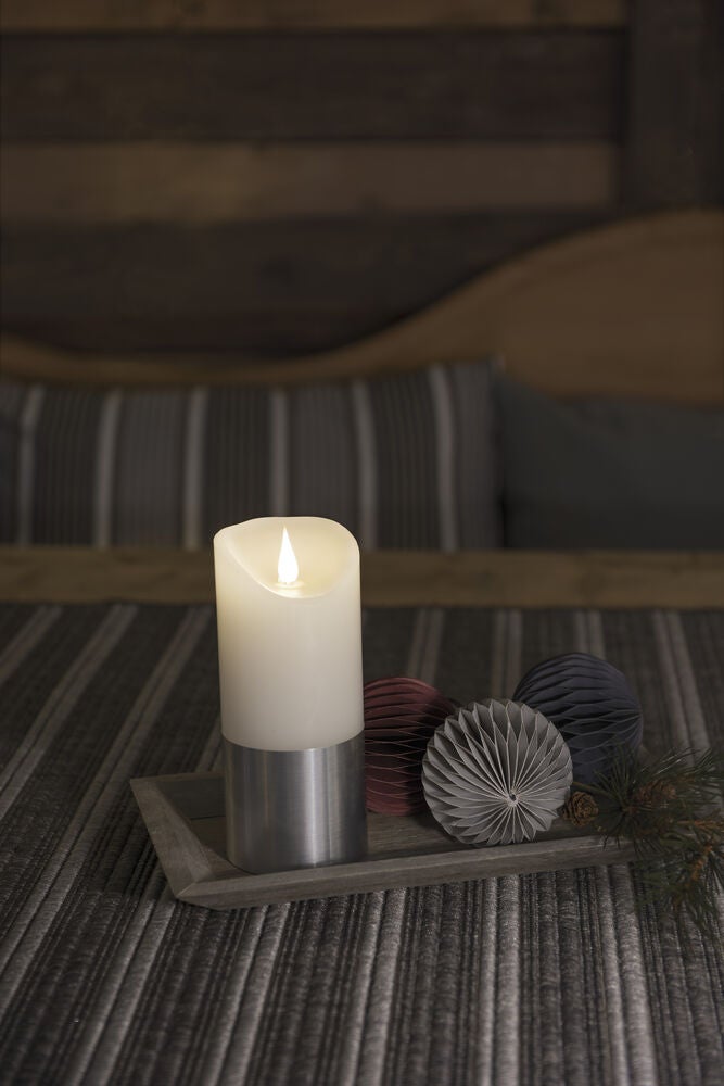 Vaxljus med silverfolie 15,5cm