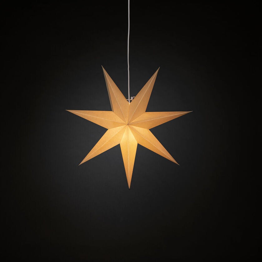 Pappersstjärna beige 60 cm
