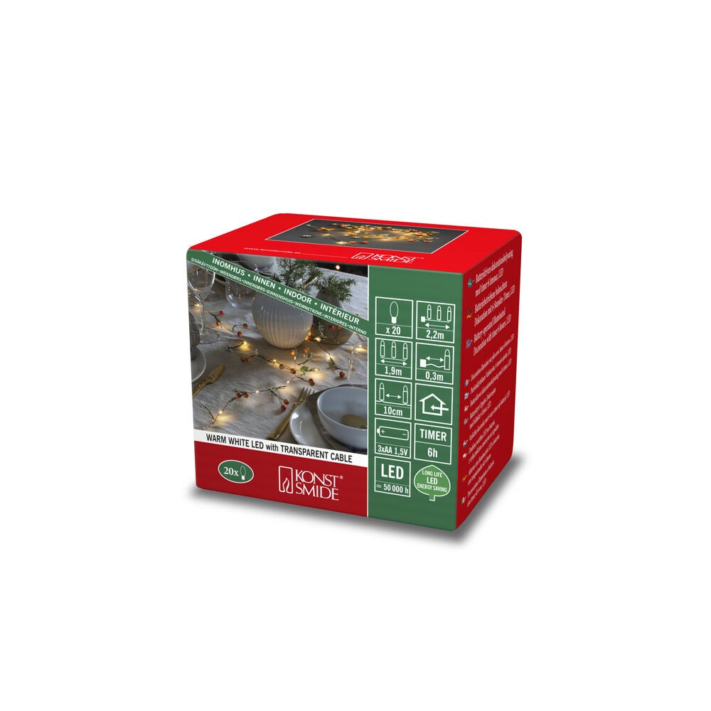 Slinga 20 bär/blommor 20 LED