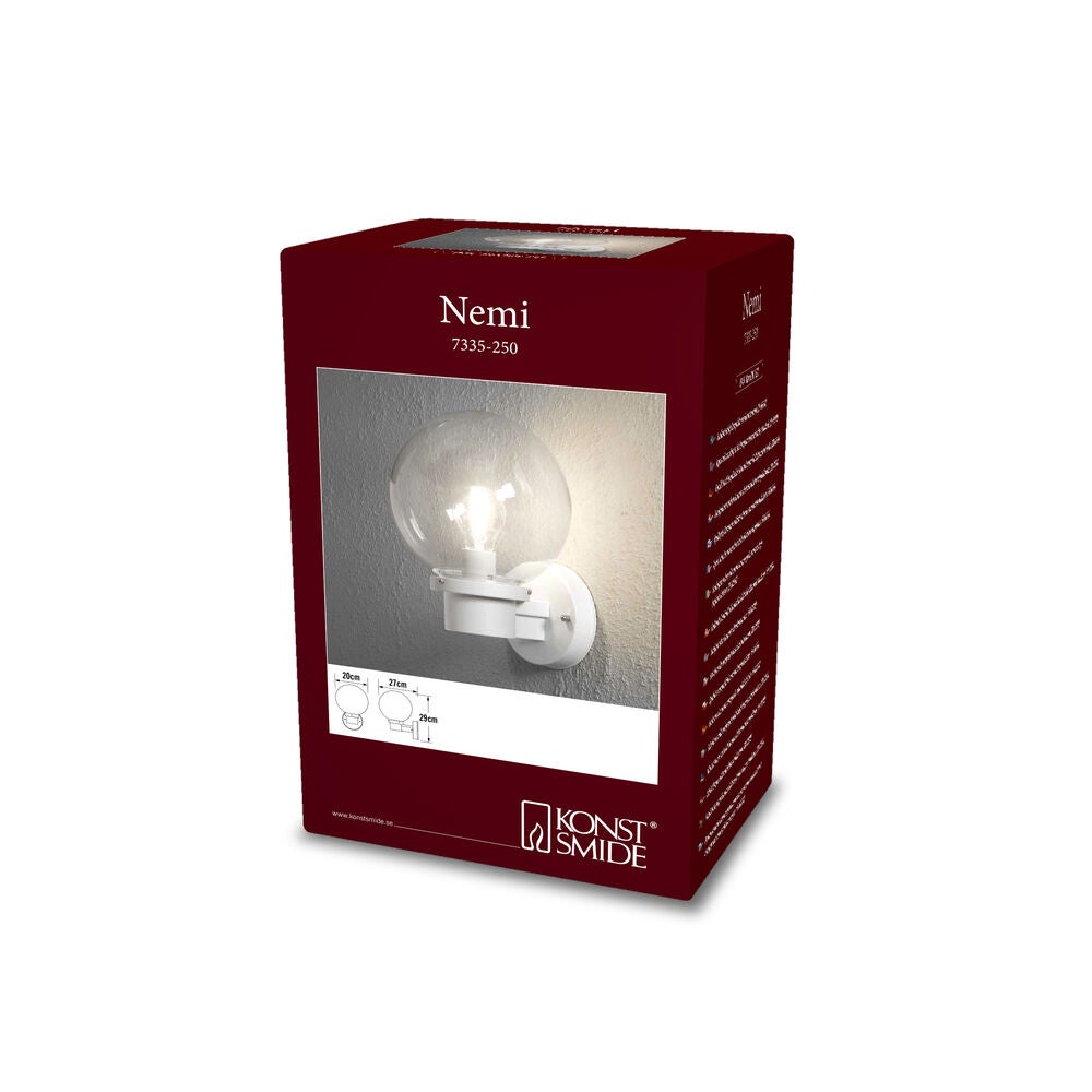 Nemi vägglykta E27 vit