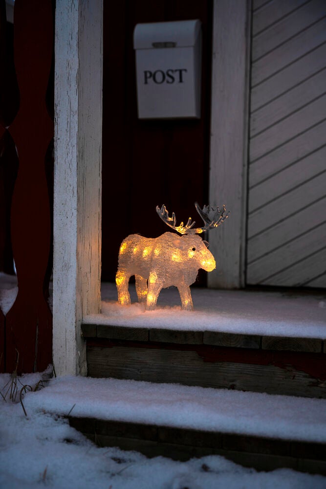 B/O Älg akryl 21 cm 24 LED