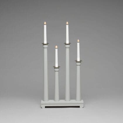 4 Bulb Candlestick Grey