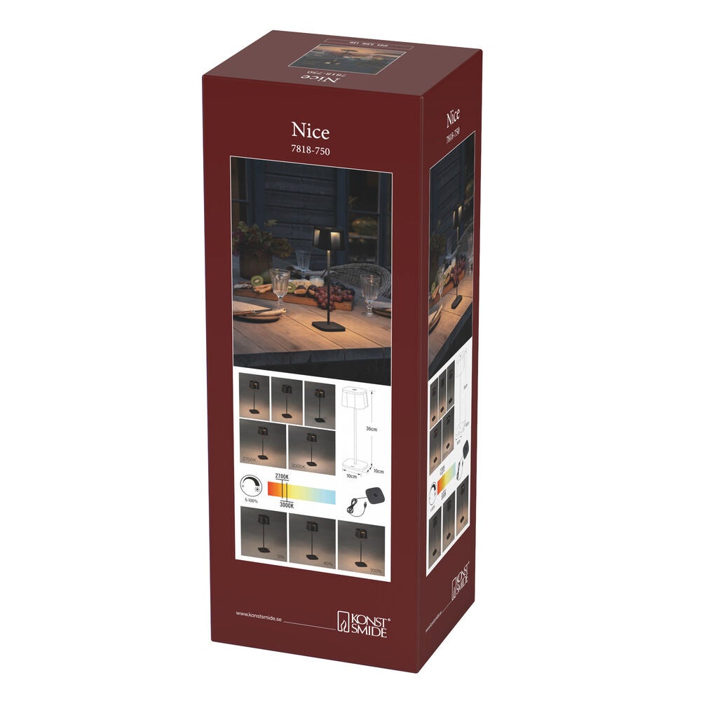 Nice bordslampa svart USB