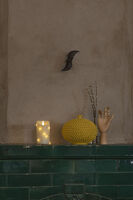 Vaxljus 7,5x13,5cm LED gr.vitt