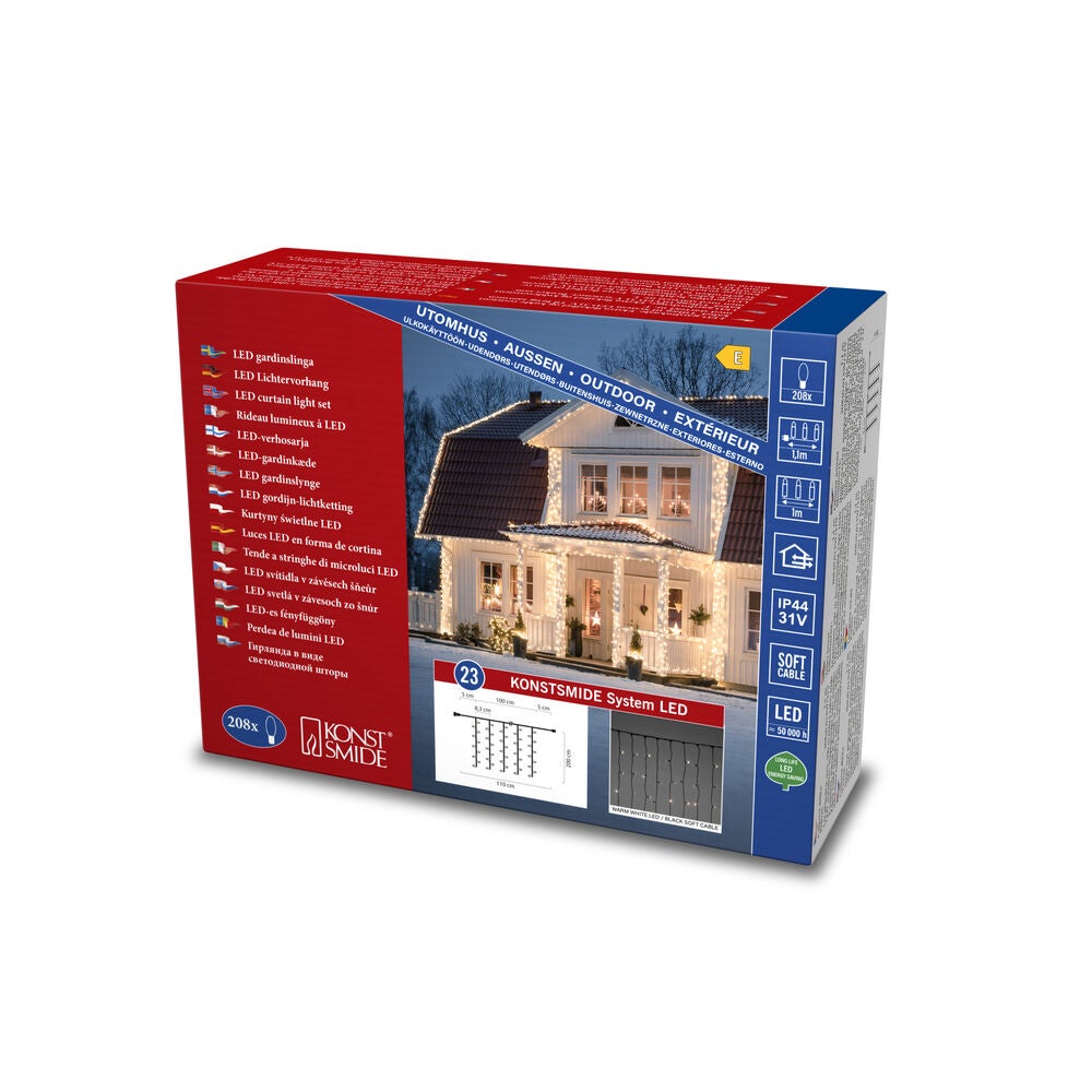 31V gardinslinga 208 LED