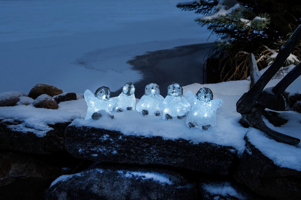 Acrylic Penguin 5 Pc Set LED