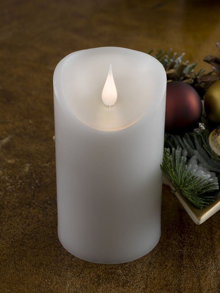Vaxljus 7,6x12,7cm LED vit