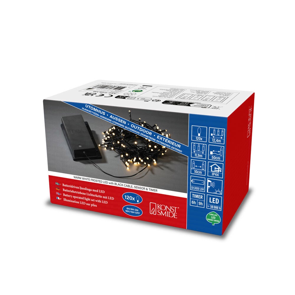 Slinga 120 varmvita LED frost.