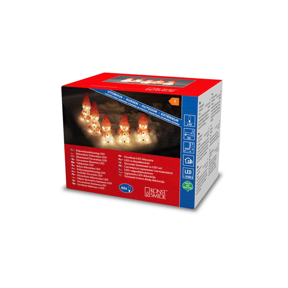 Acrylic Snowmen 5pcs LED