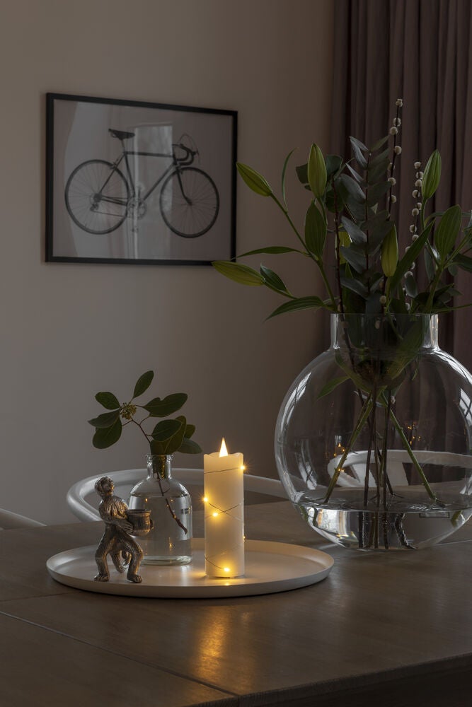 LED Echtwachsk. weiss, w.w.