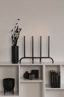 Elljusstake 4 ljus met. svart