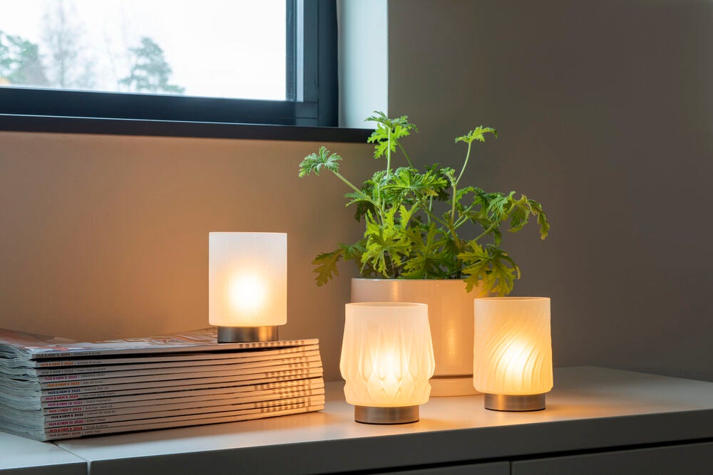 Ljuslykta glas laddbar LED 