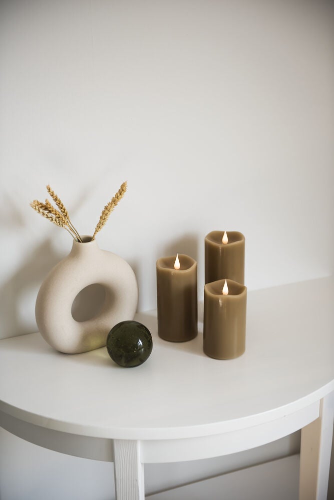 Vaxljus 7,5x14,5cm LED beige