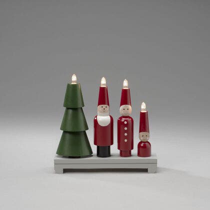 Elljusstake 4 ljus "Tomte"