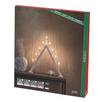 LED Holzl. mattweiss, 9 Gluehb