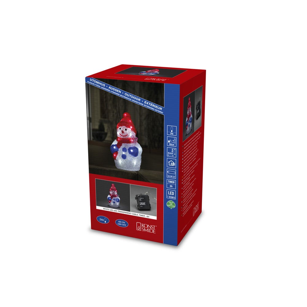 LED Acryl Schneemann 6h Timer