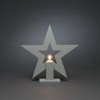 Stående stjärna trä grå E14