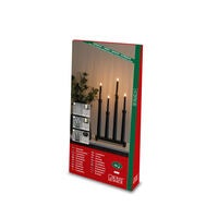 Candlestick wood 4 bulbs black