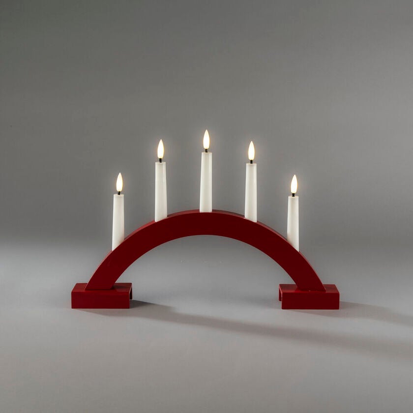 B/O Rot Holzen Candlestick