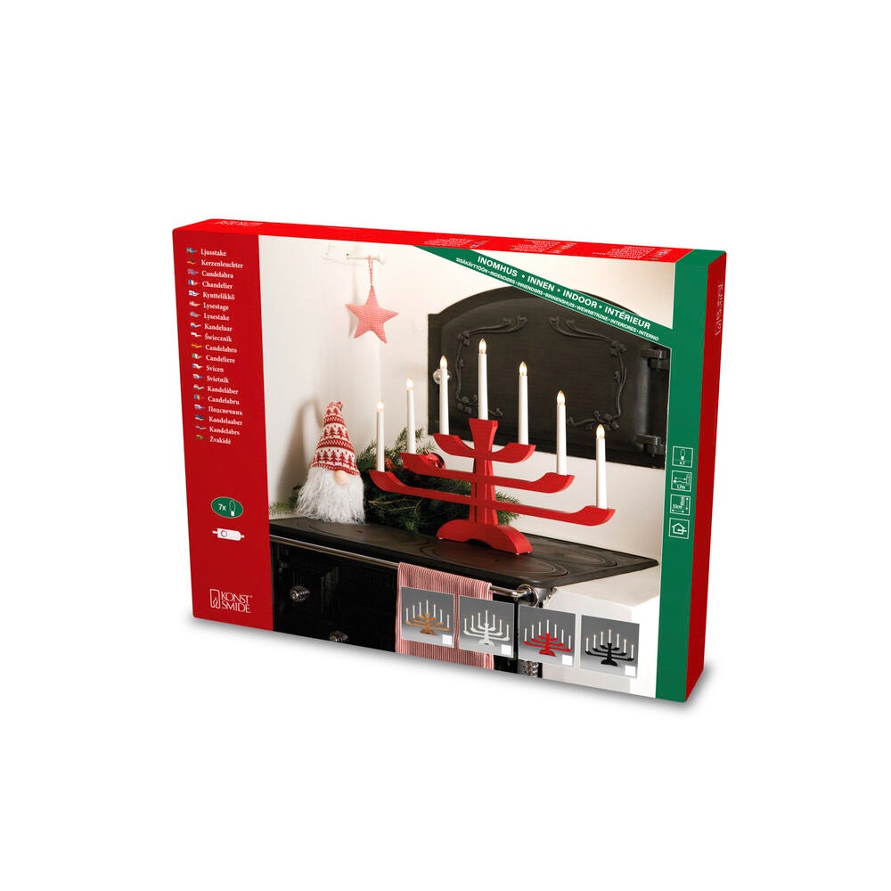 Holzleuchter, schwarz lackiert