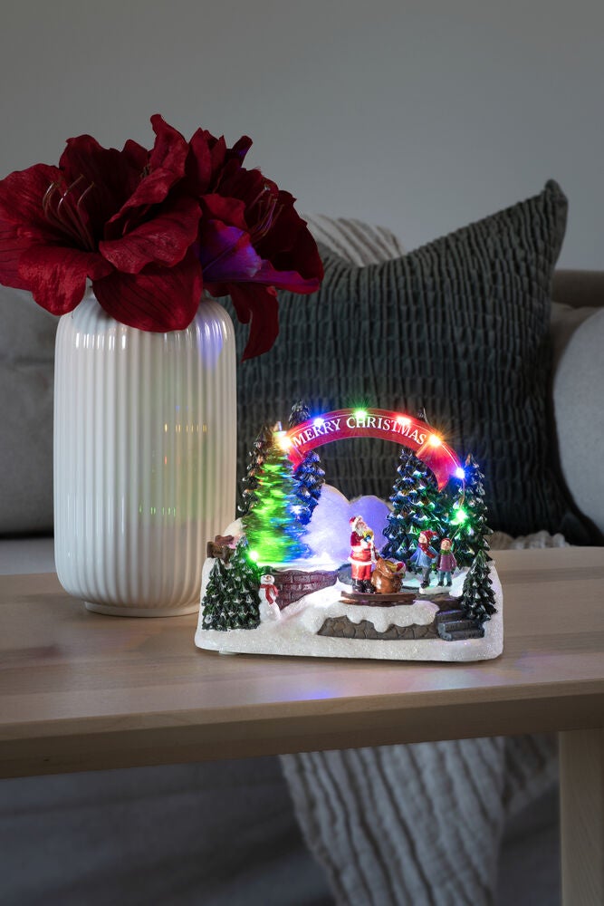 LED Szenerie Santa u. Kinder