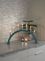 Elljusstake båge 7 lj grå/grön