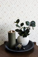 Vaxljus 7,5x17cm LED grå