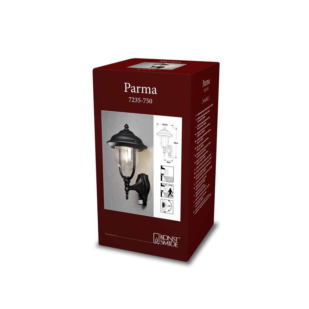 Parma vägglykta upp E27 PIR