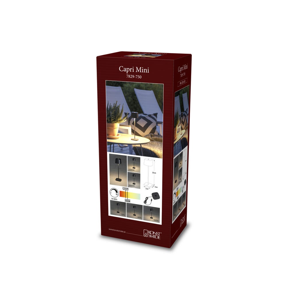 Capri mini bordsl. svart USB