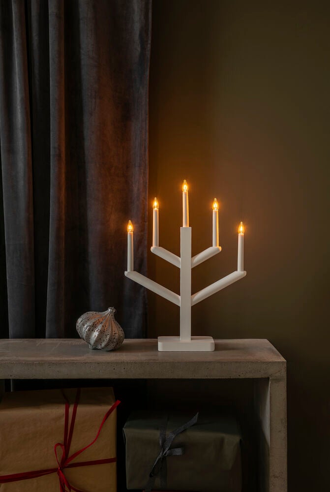 Holzleuchter Holz 5 Lampen Grü