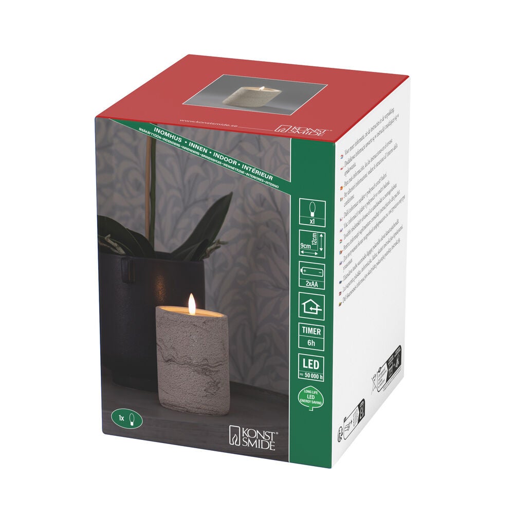 Battery LED candle beige 12 cm