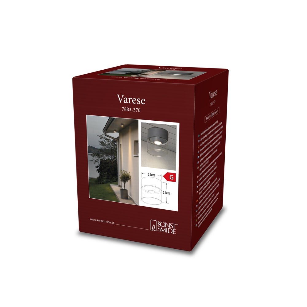 Varese Ceiling dark grey LED