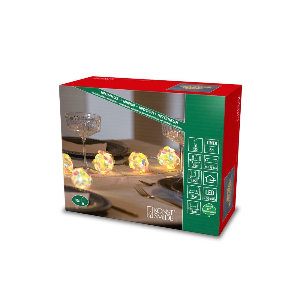 Dekolichterkette, 10 warmweiße