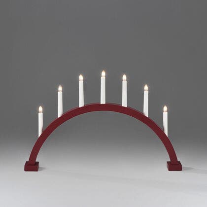 7 Bulb Candlestick Dark Red
