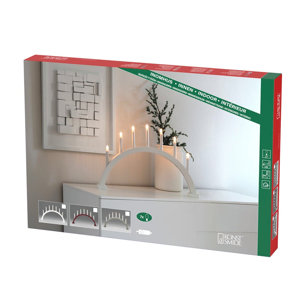 7 Bulb Candlestick Dark Red
