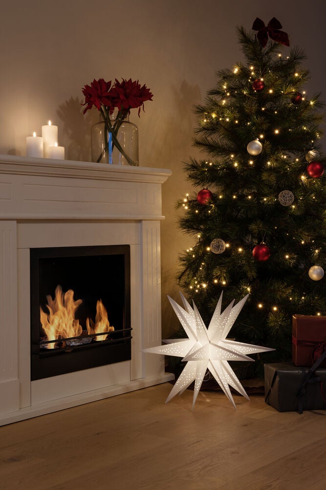 3-D Pappstjärna vit 60 cm LED