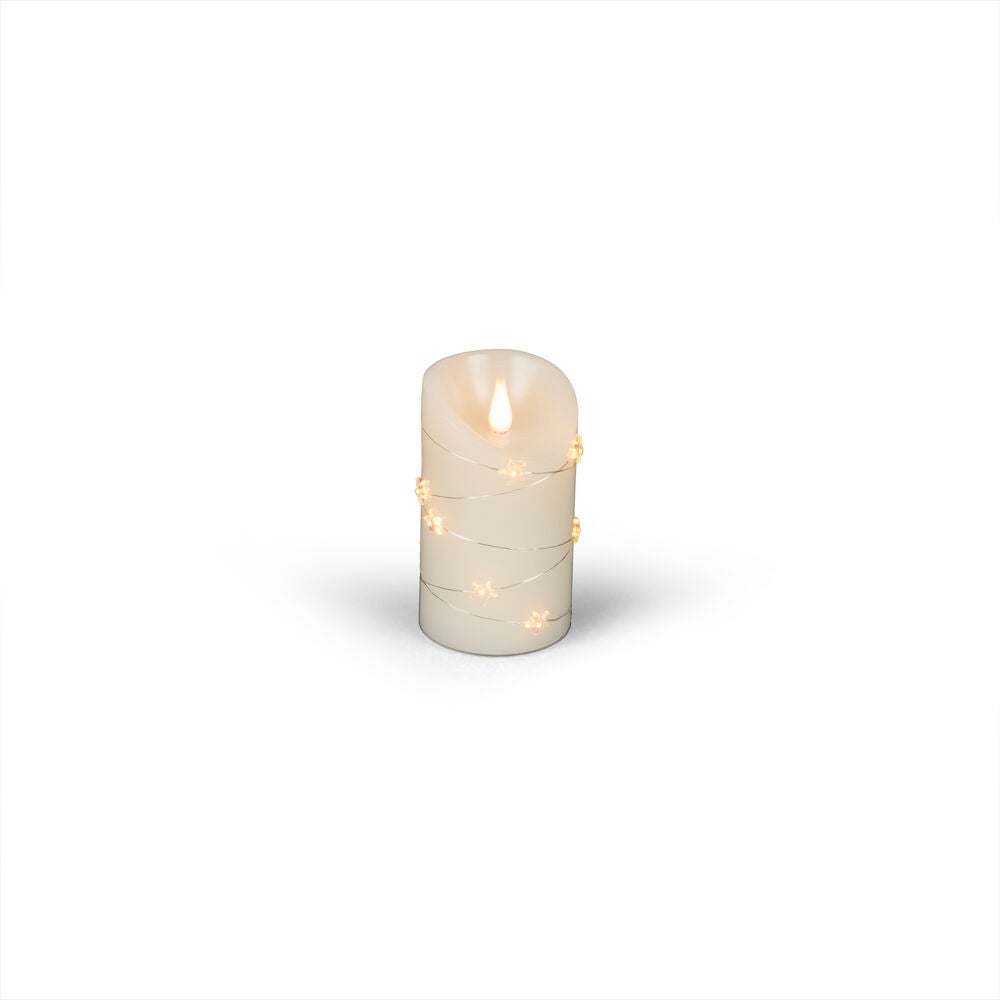 B/O Wax Candle, with Stars LED